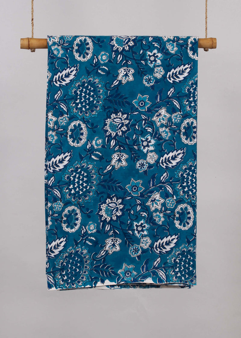 Nocturnal Serenade Cotton Hand Block Printed Fabric (2.30 Meter)