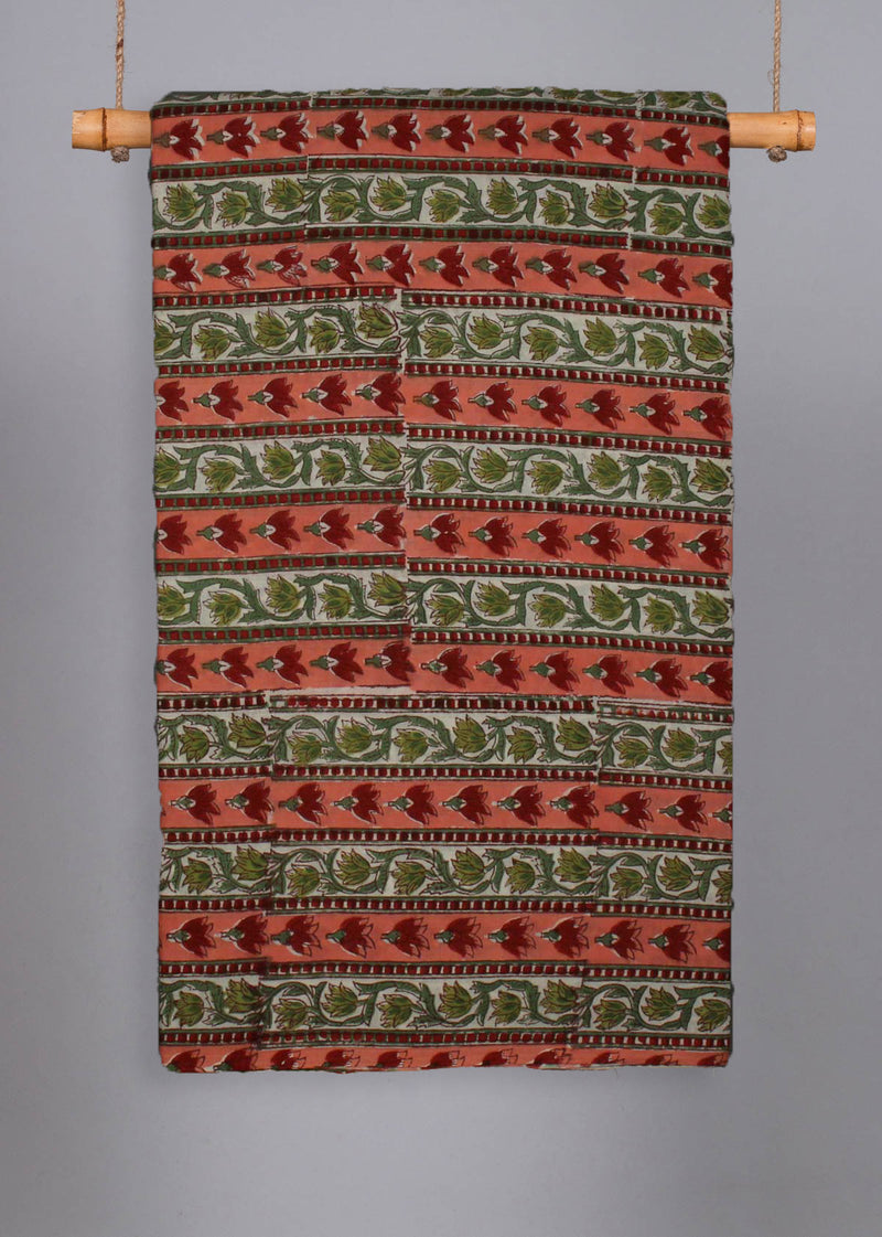 Vineyard Roads Cotton Hand Block Printed Fabric (2.90 Meter)