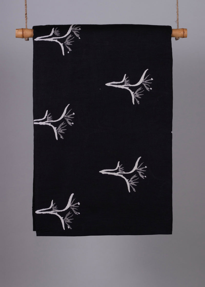 Chanderi  Wilderness Hand Block Printed Fabric