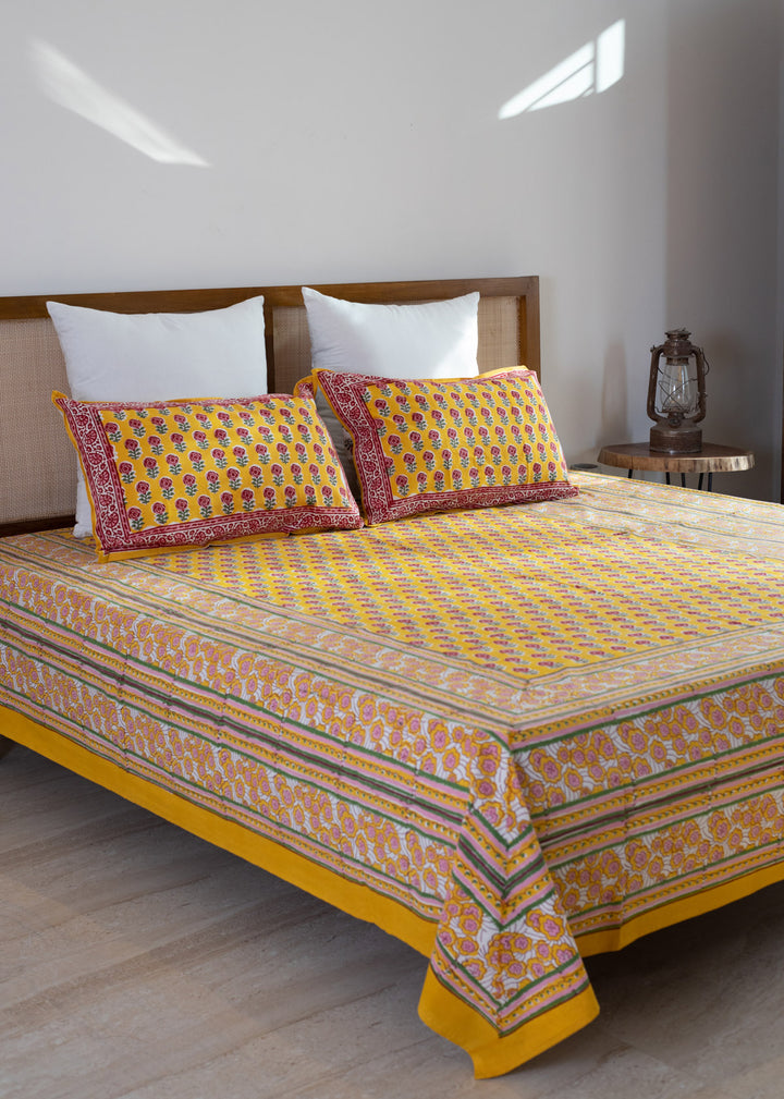 Havens Hand Block Printed Cotton Bedsheet