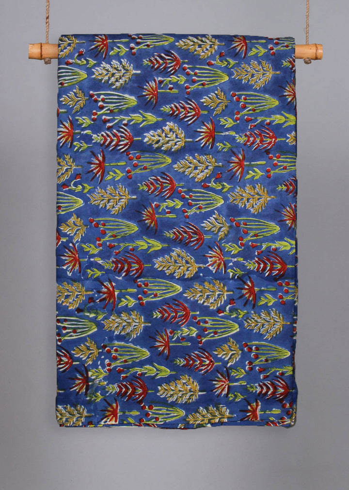 Savanna Blues Cotton Hand Block Printed Fabric