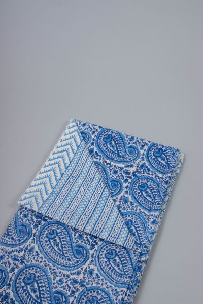 A Sea Of Sapphire Hand Block Printed Cotton Bedsheet