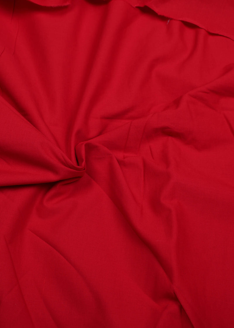 Inferno Red Cotton Plain Dyed Fabric