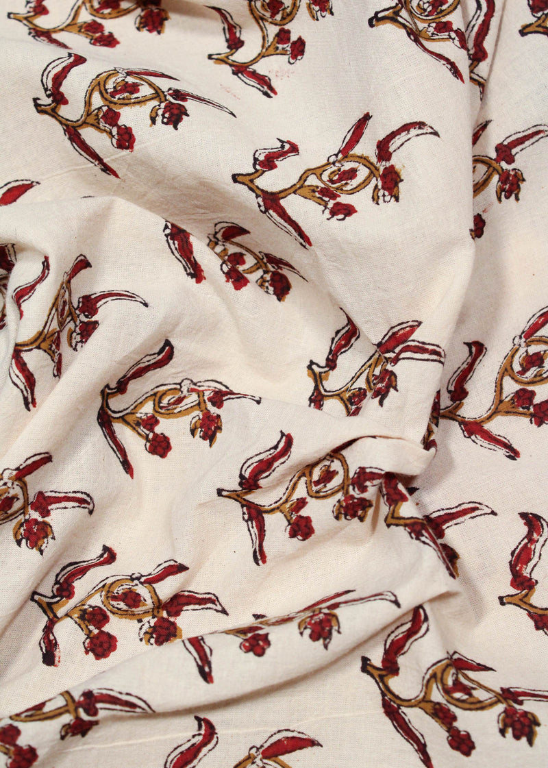 Summer Unknown Cotton Hand Block Printed Fabric