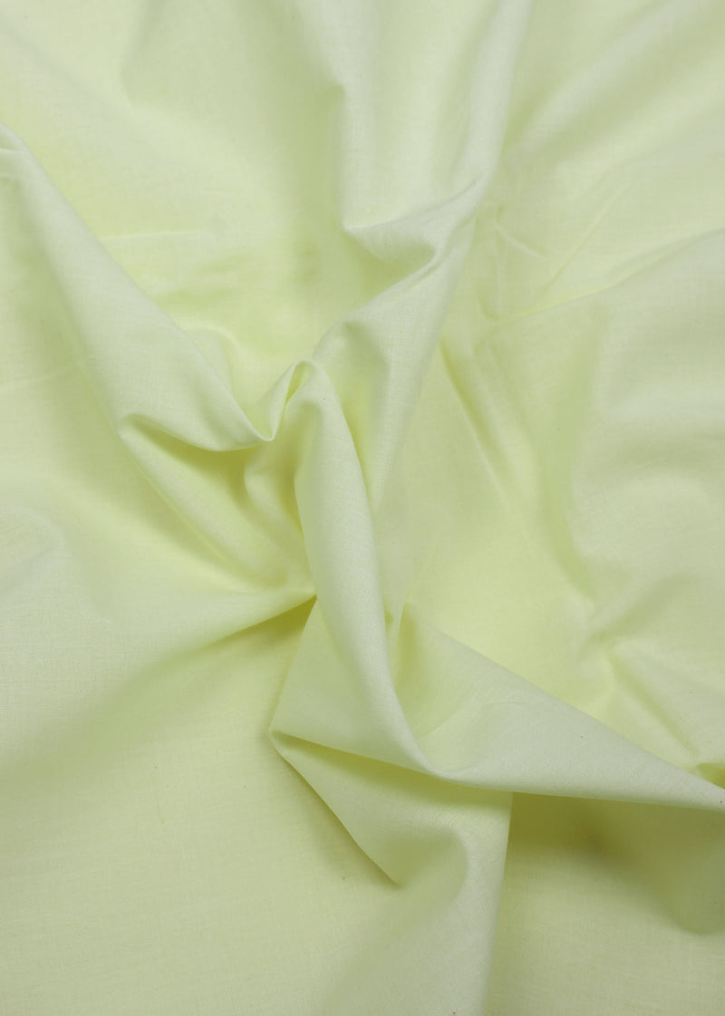 Ivory Lime Cotton Plain Dyed Fabric (4.00 Meter)
