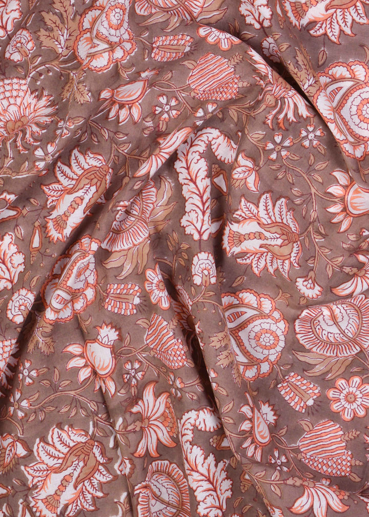 Monsoon Perfume Cotton Mulmul Hand Block Printed Fabric