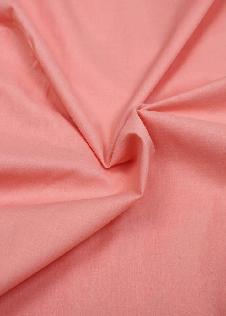 Salmon Pink Cotton Plain Dyed Fabric