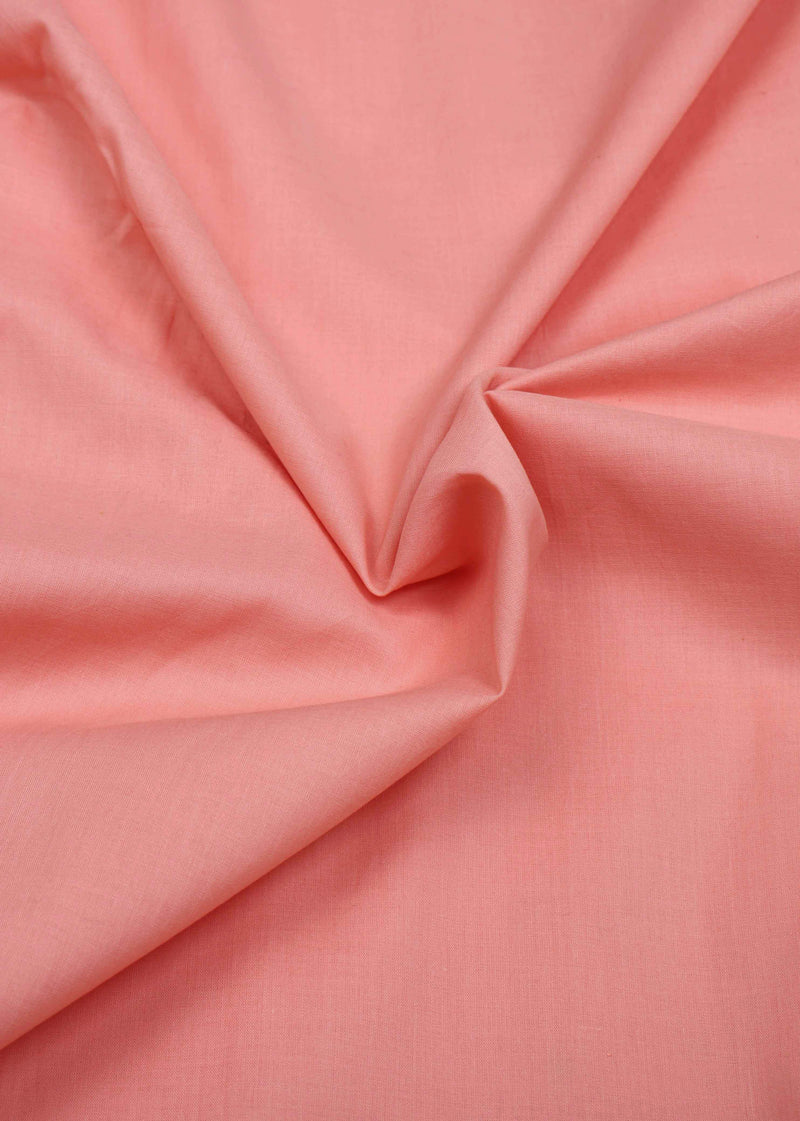 Salmon Pink Cotton Plain Dyed Fabric
