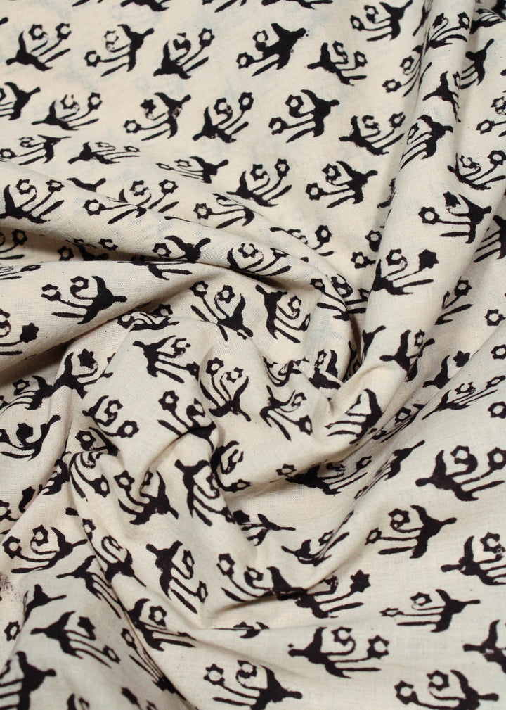 Small Booti Cotton Hand Block Printed Fabric