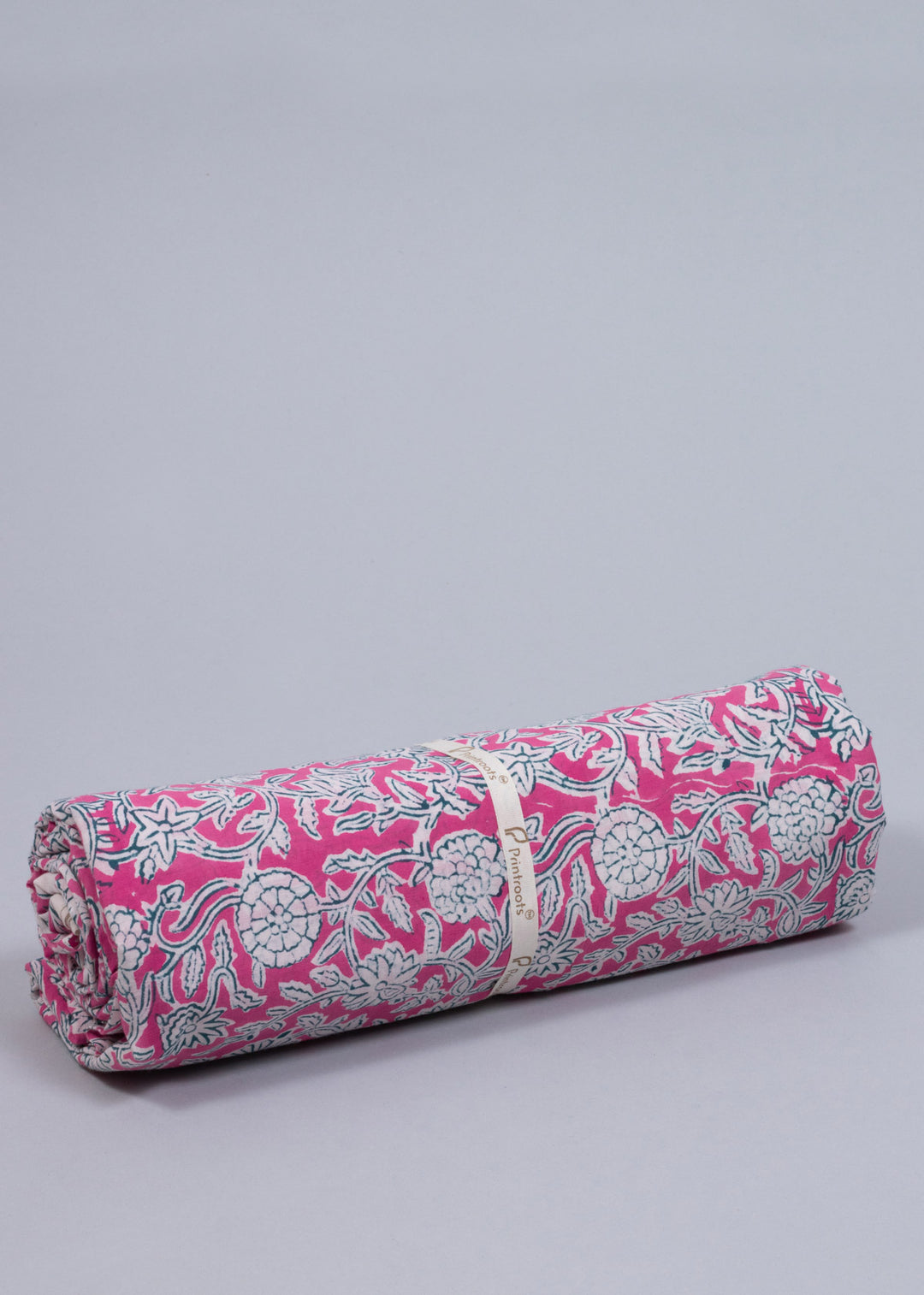 Wilderness Pink Cotton Hand Block Printed Fabric