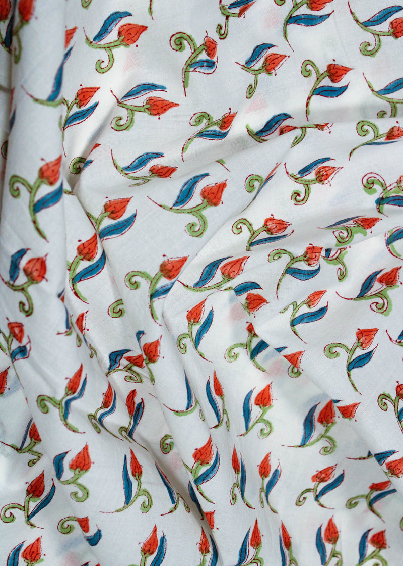 Char Bagh Cotton Hand Block Printed Fabric