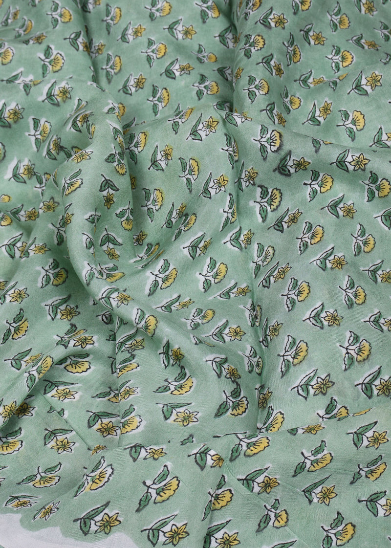 Daydream Shores Muslin Hand Block Printed Fabric (3.00 Meter)
