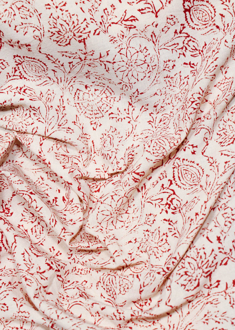 Ivory Isle Cotton Hand Block Printed Fabric