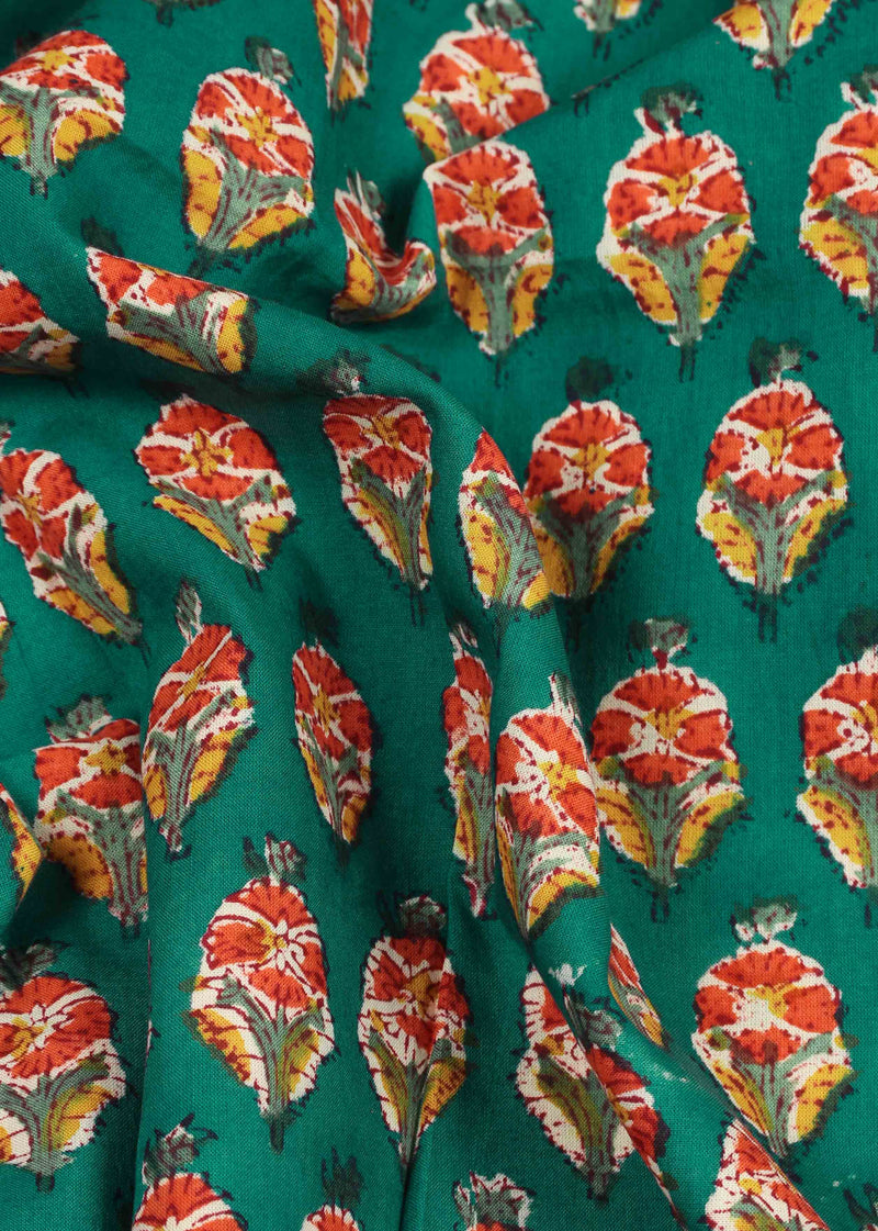 Bejeweled Cotton Hand Block Printed Fabric