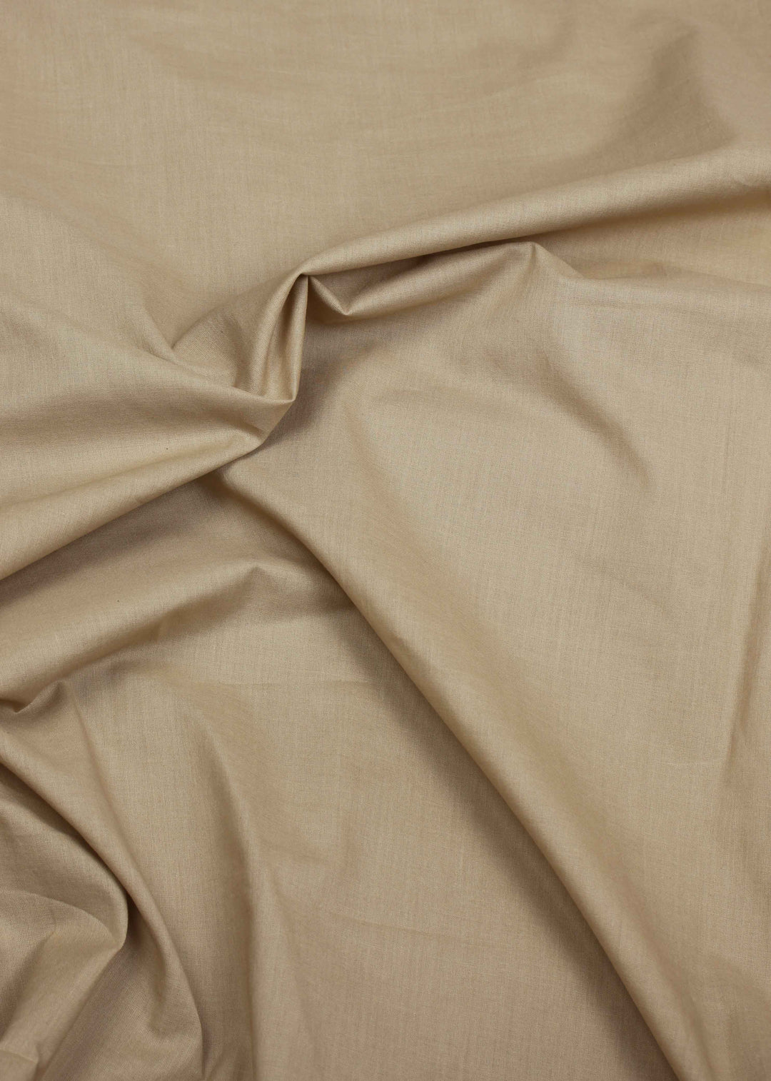 Sand Beige Cotton Plain Dyed Fabric