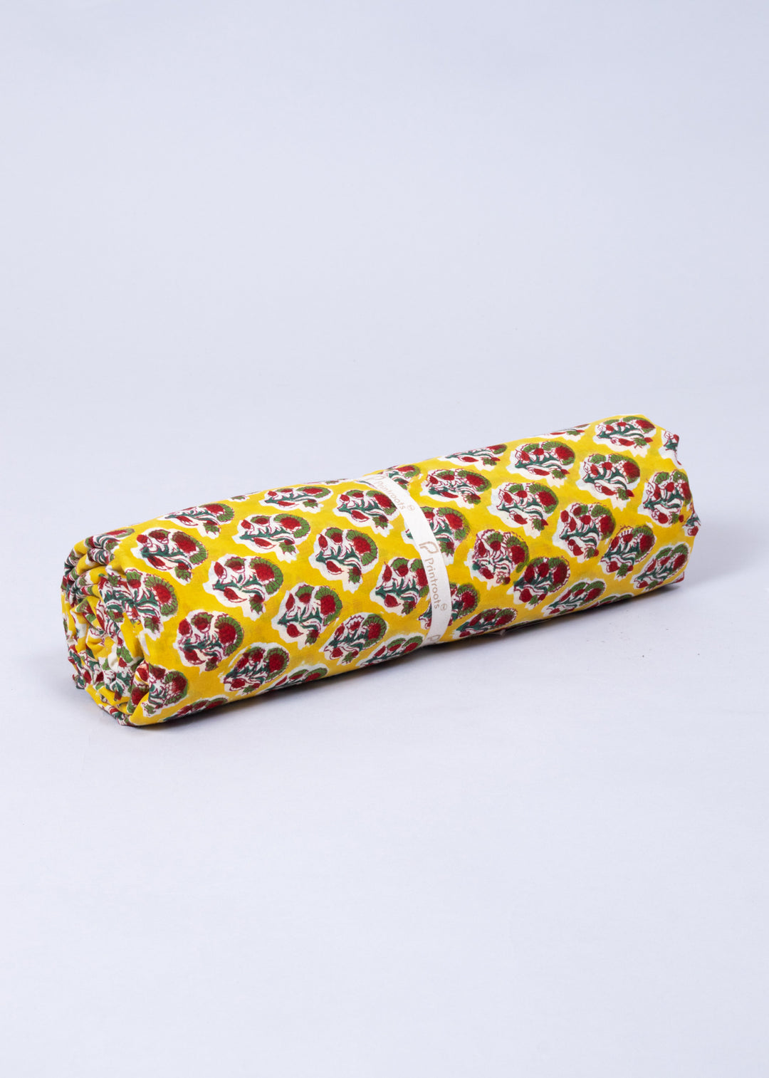 "  Merrilines Yellow  Mulmul Hand Block Printed Fabric "