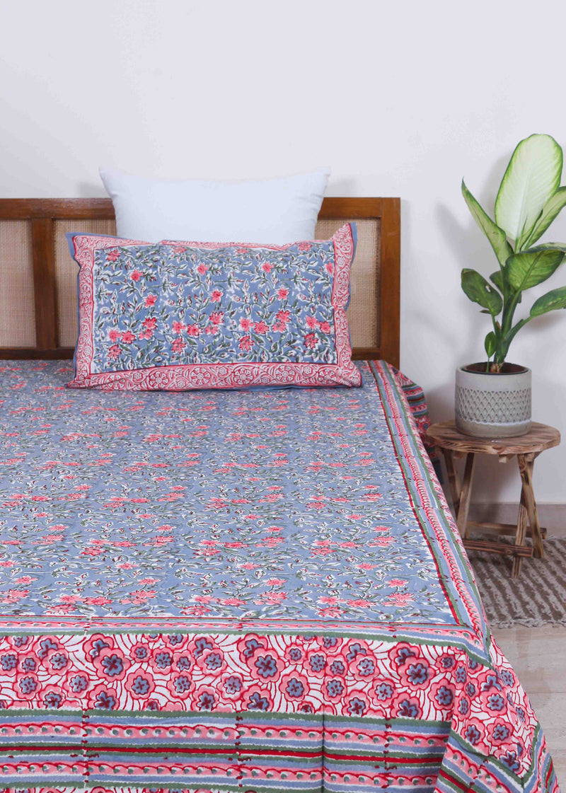 Winter Dawn Cotton Hand Block Printed Bed Linens