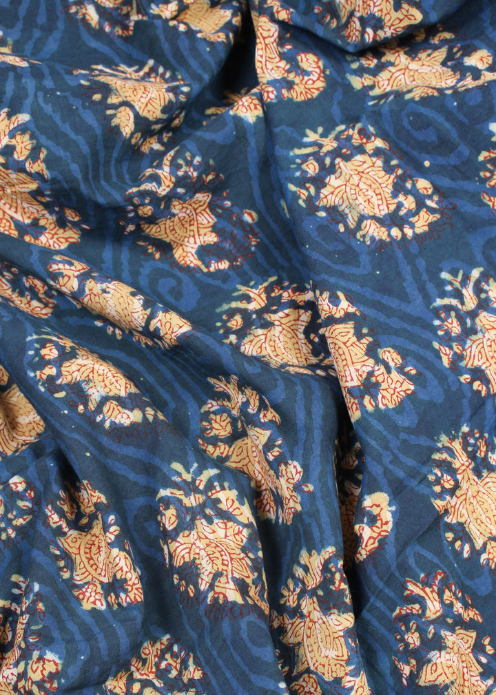 Jeweled Night Cotton Hand Block Printed Fabric