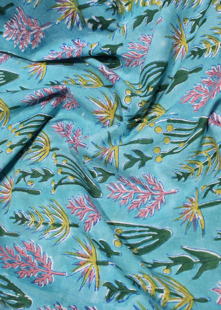 Savanna Skies Cotton Hand Block Printed Fabric