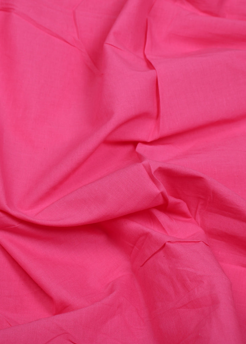 Hot Pink Cotton Plain Dyed Fabric (4.50 Meter)