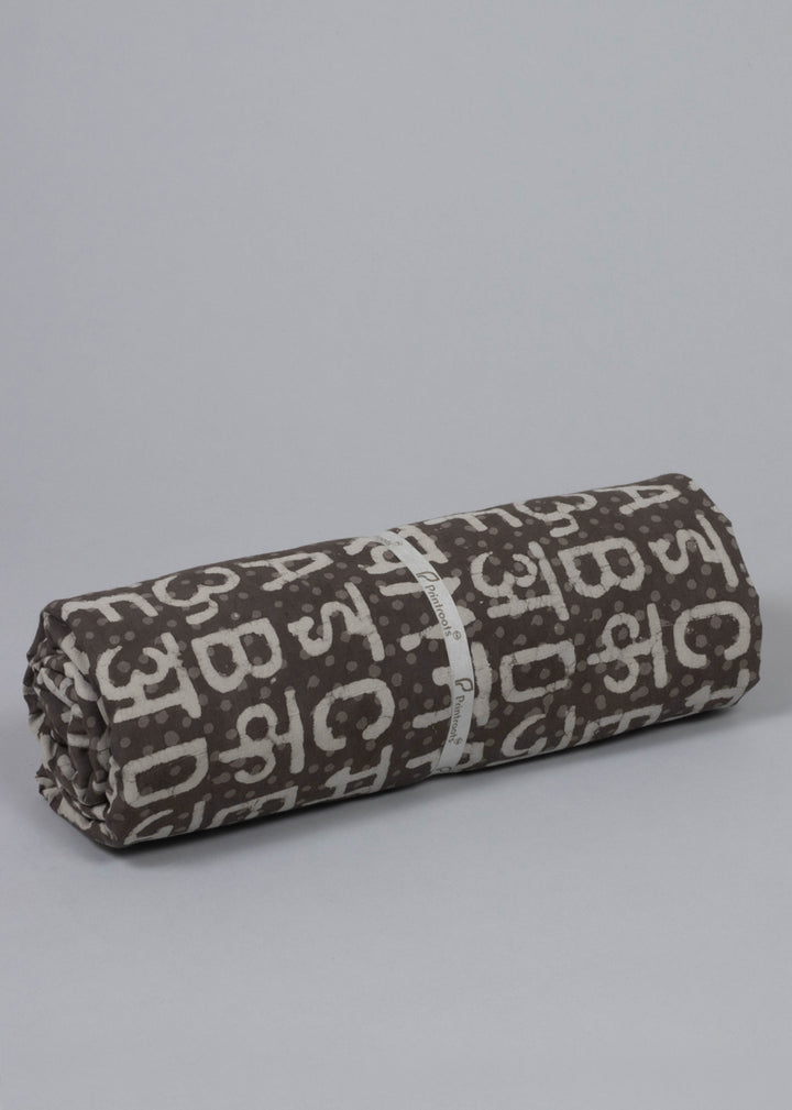 Bhasha Taupe Gray Hand Block Printed Fabric