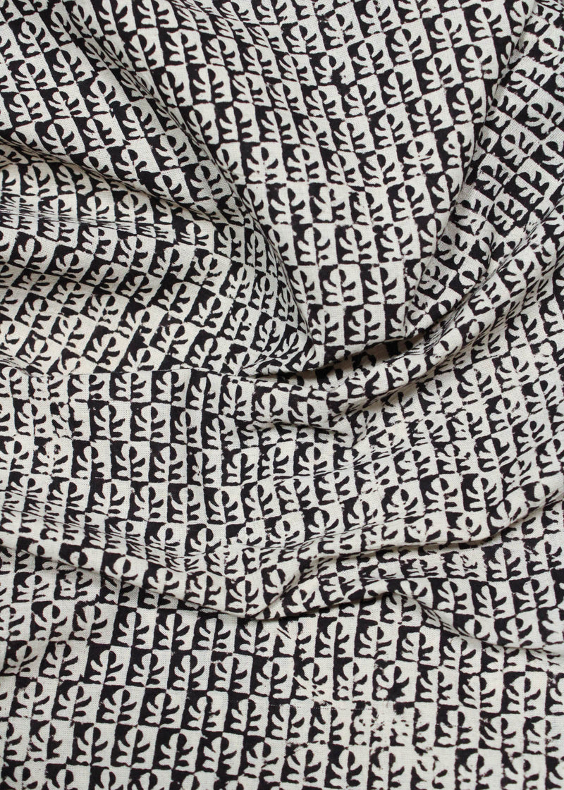 Garden Grass Cotton Hand Block Printed Fabric