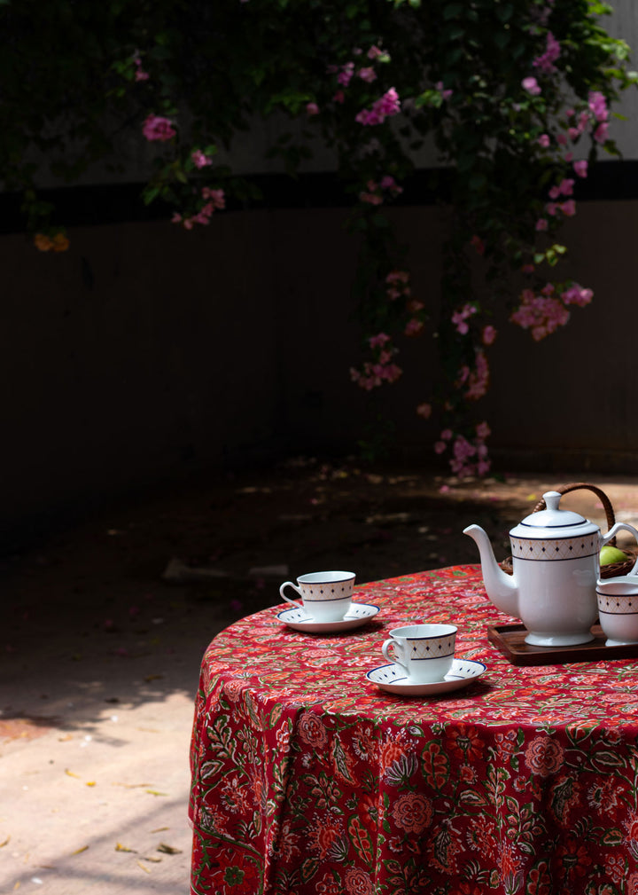 Wild Allure Hand Block Printed Table Cover