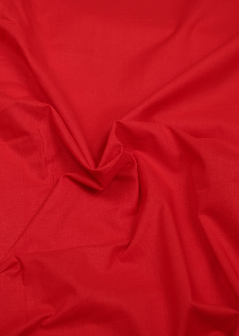 Brightburn Red Cotton Plain Dyed Fabric