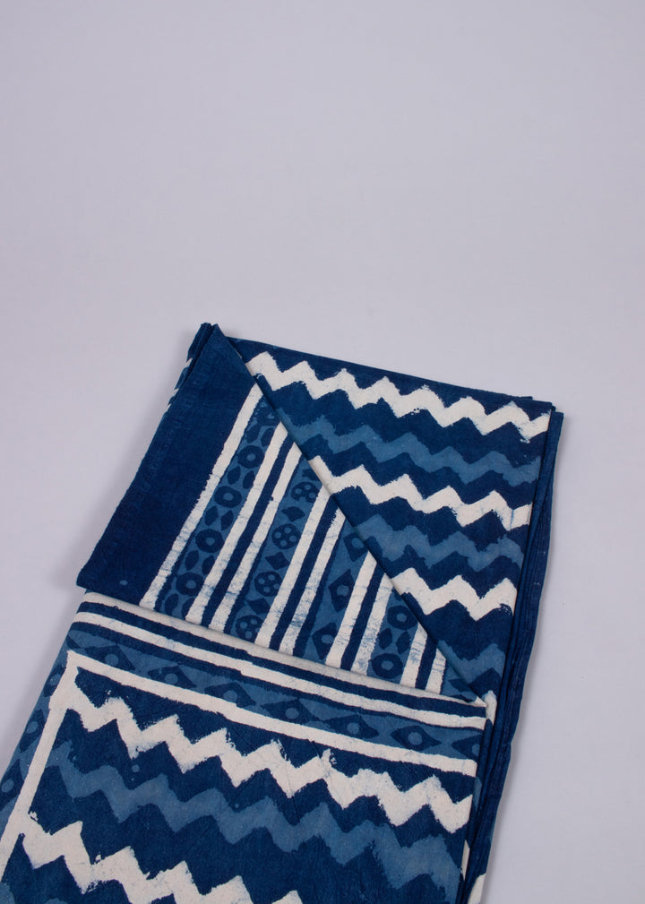 Wonders Indigo Hand Block Printed Cotton Bedsheets