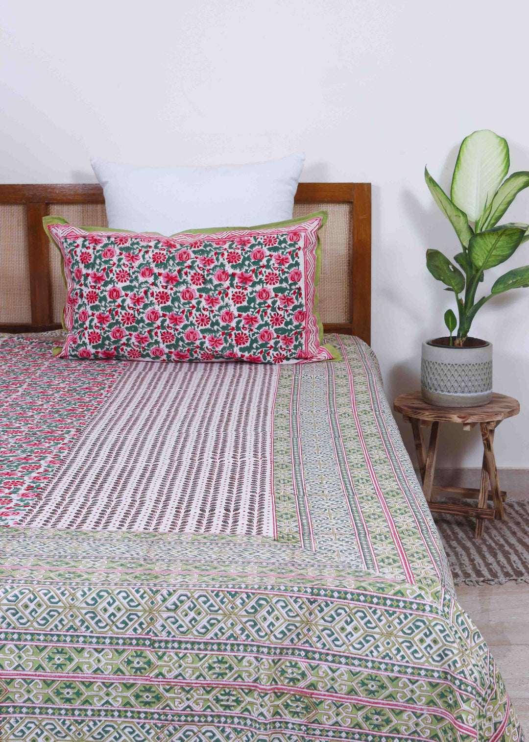 Medley of Medows Cotton Hand Block Printed Bed Linens