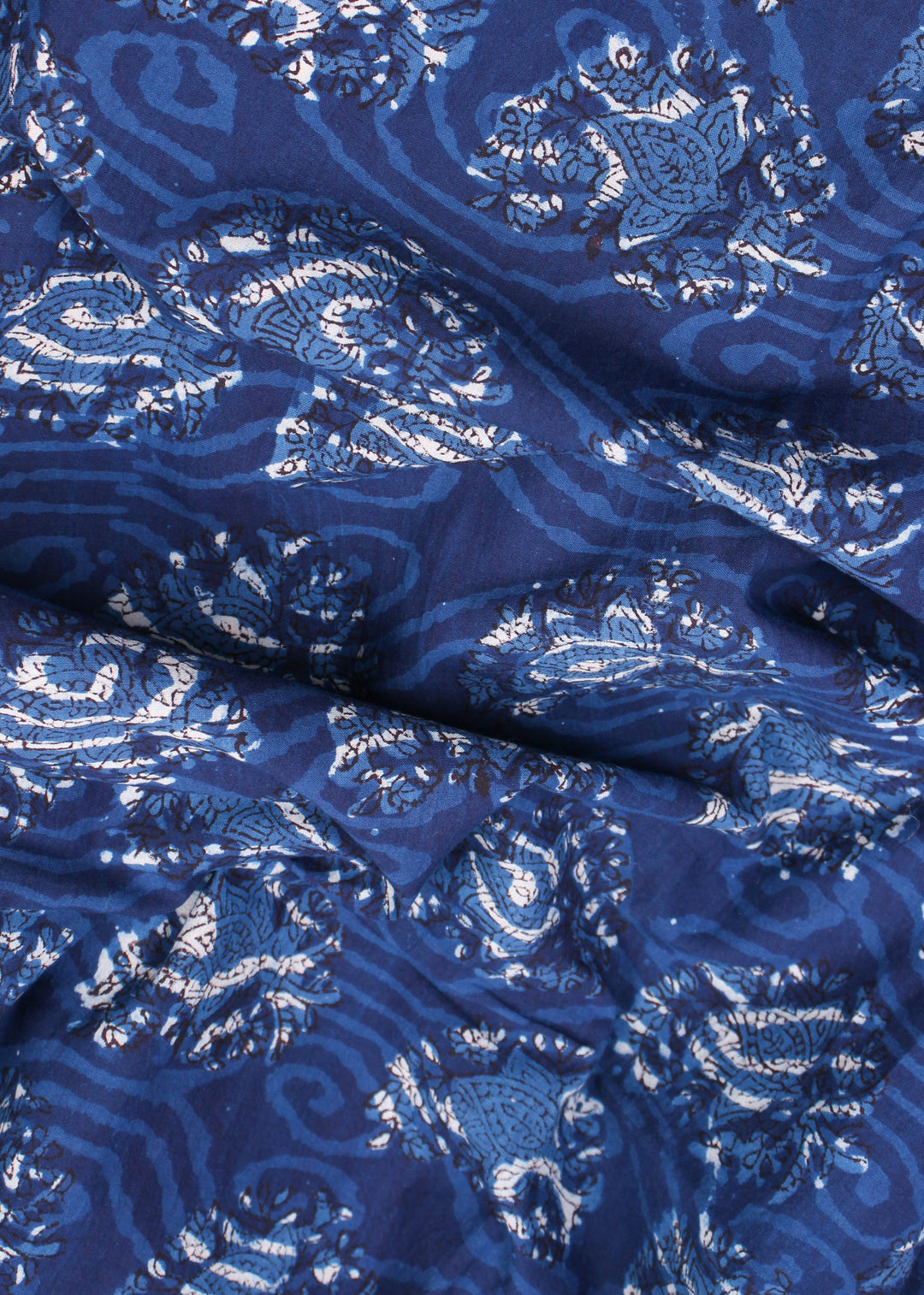 Harley Blue Hand Block Printed Fabric