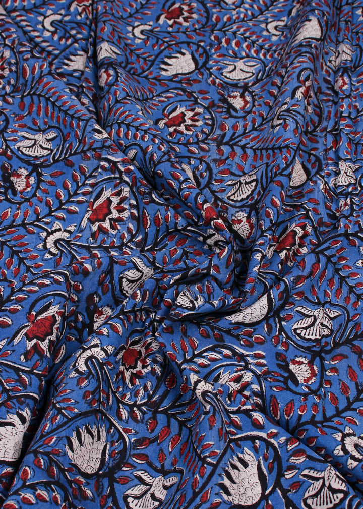 Desert Days Blue Cotton Hand Block Printed Fabric