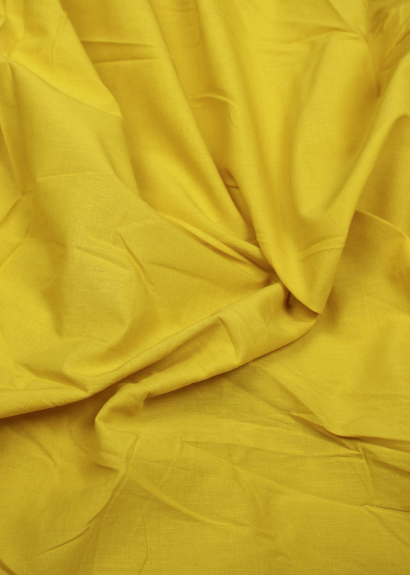 Springtime Yellow Cotton Plain Dyed Fabric (1.20 Meter)