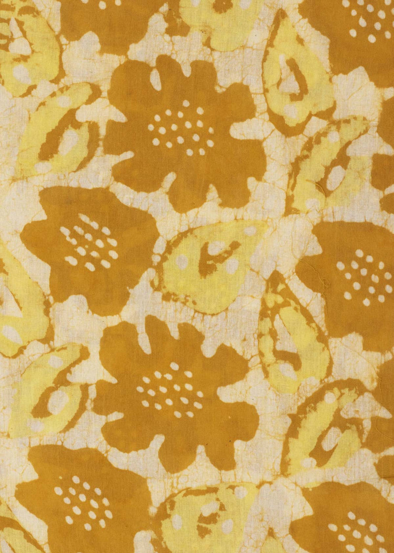 Illusory Autumns Mustard and Lime  Hand Block Printed Cotton Mulmul Fabric