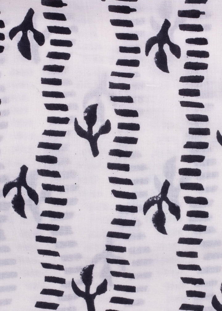 Cotton Budding Streams  Hand Block Printed Fabric