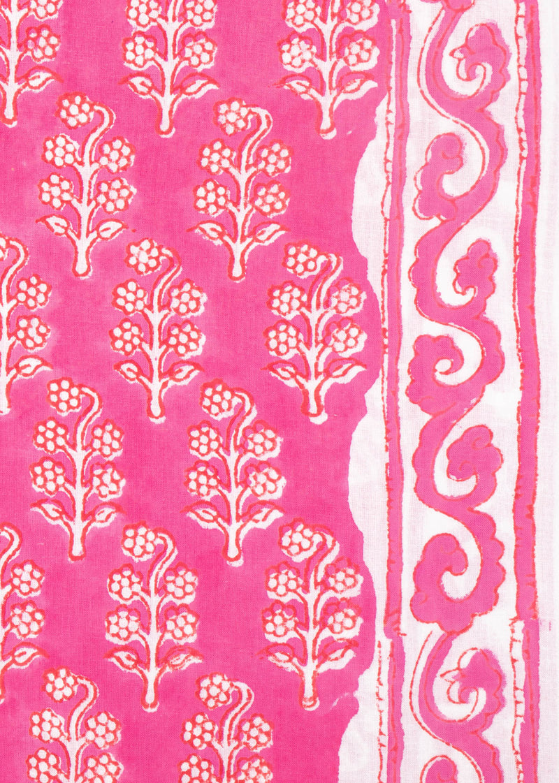 Cherry and Blossoms Cotton Hand Block Printed Fabric (3.00 Meter)
