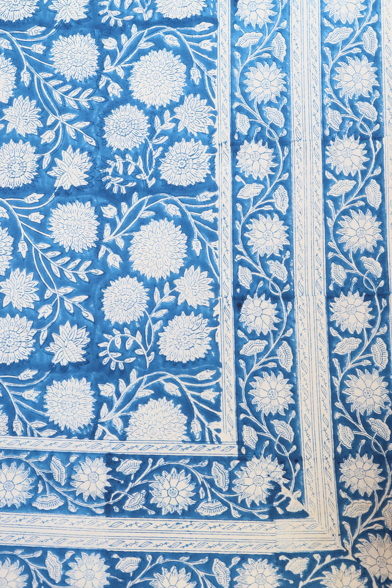 Eden of Blues Cotton Hand Block Printed Bed Linens Set