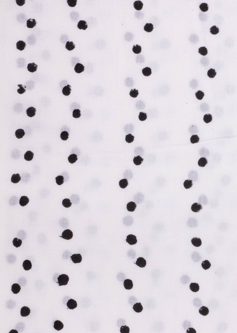 Cotton Polka Waves  Hand Block Printed Fabric (1.00 Meter)