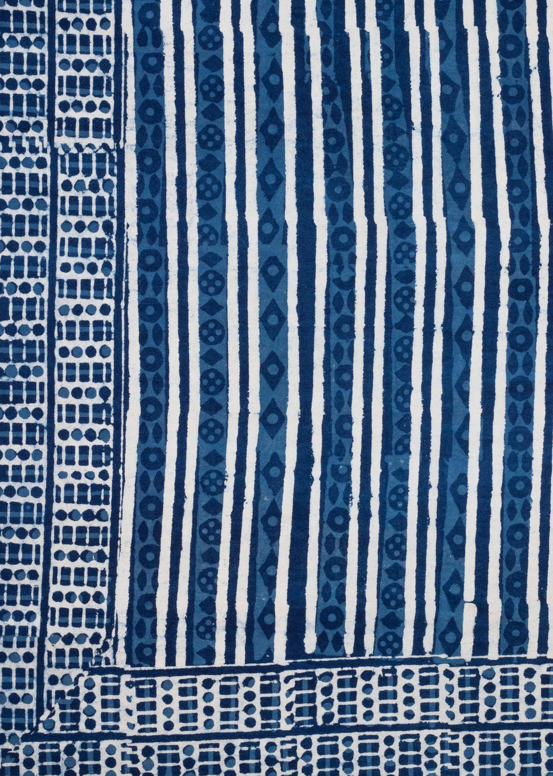 Streamlines Blue Hand Block Printed Cotton Bedsheets