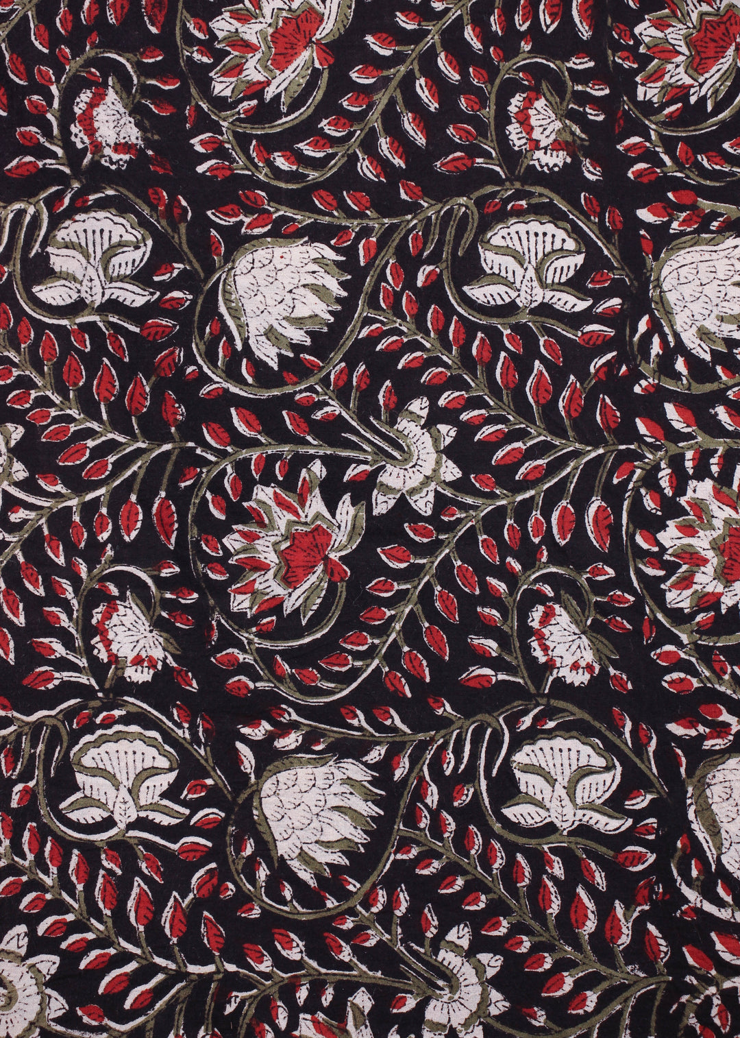 Desert Days Black Cotton Hand Block Printed Fabric