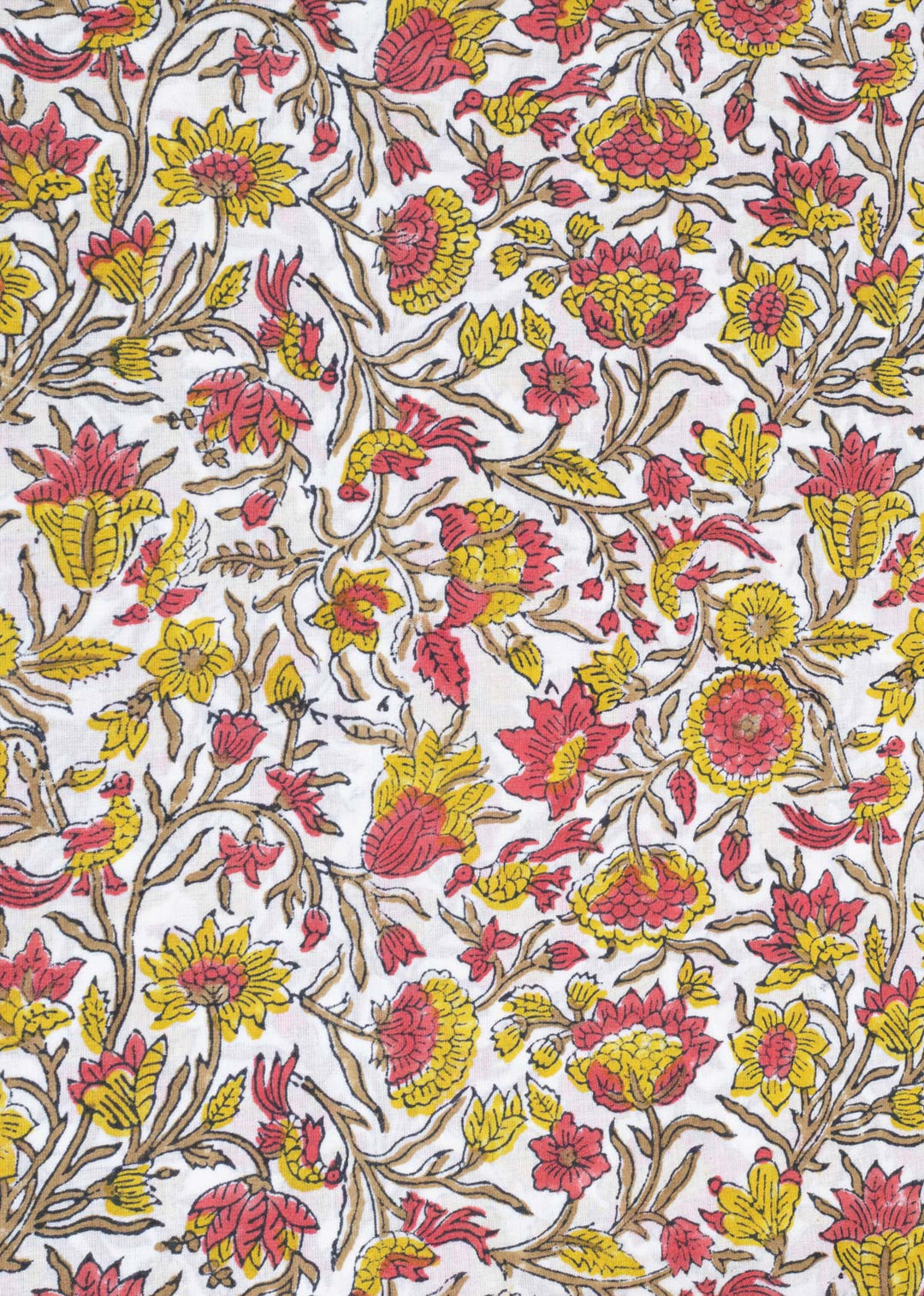 Highland Bloom Cotton Hand Block Printed Fabric