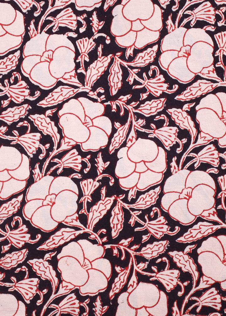 Monsoon Poppies Cotton Hand Block Printed Fabric