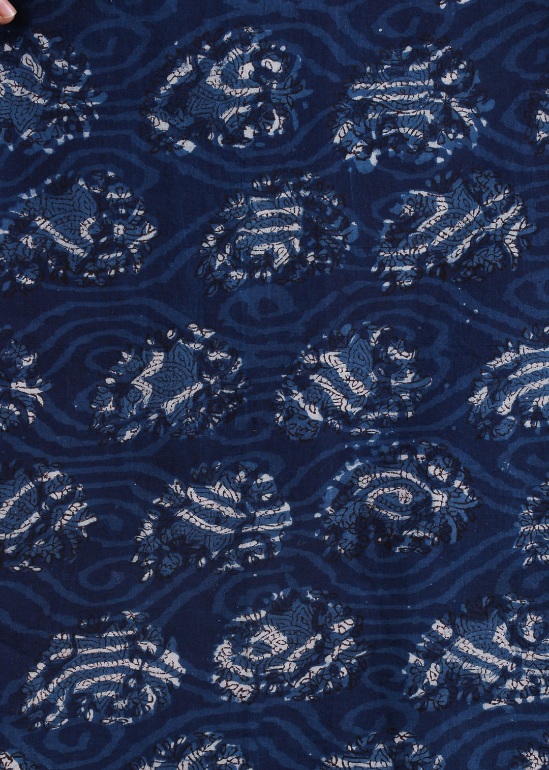 Harley Blue Hand Block Printed Fabric