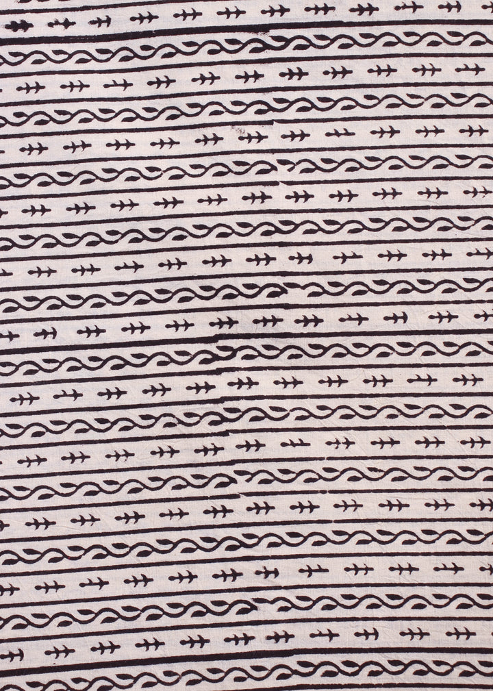 Dryland  Waves Cotton Hand Block Printed Fabric