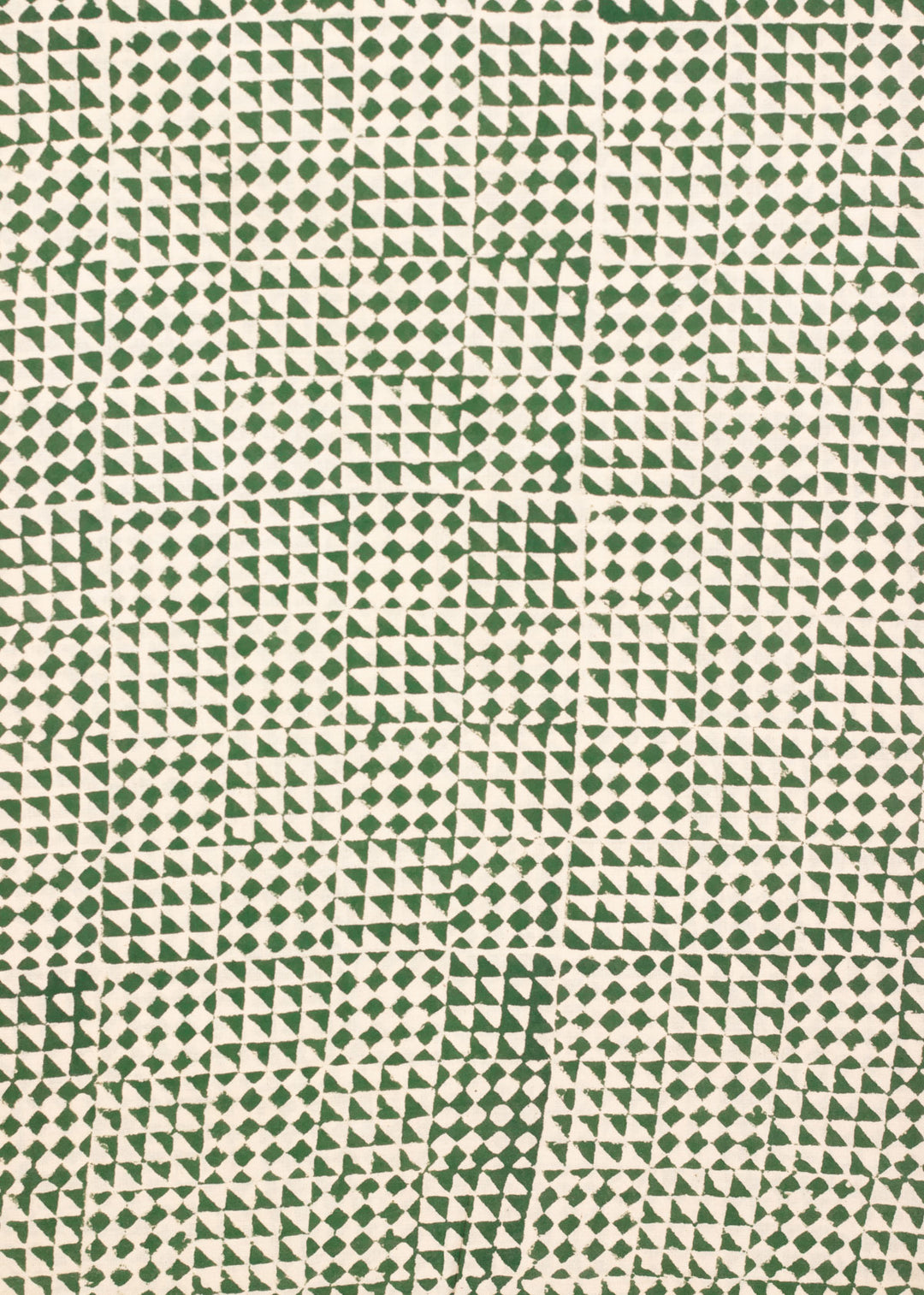 Rhinestone Green Cotton Hand Block Printed Fabric