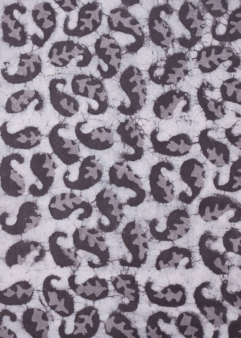 Autumn Gems Brown Cotton Hand Block Printed Fabric (1.00 Meter)