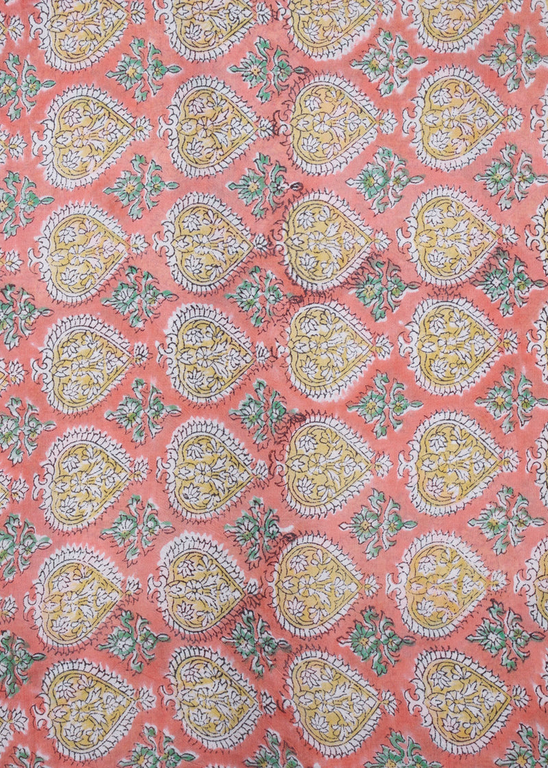 Crown Jewel Muslin Hand Block Printed Fabric (3.80 Meter)