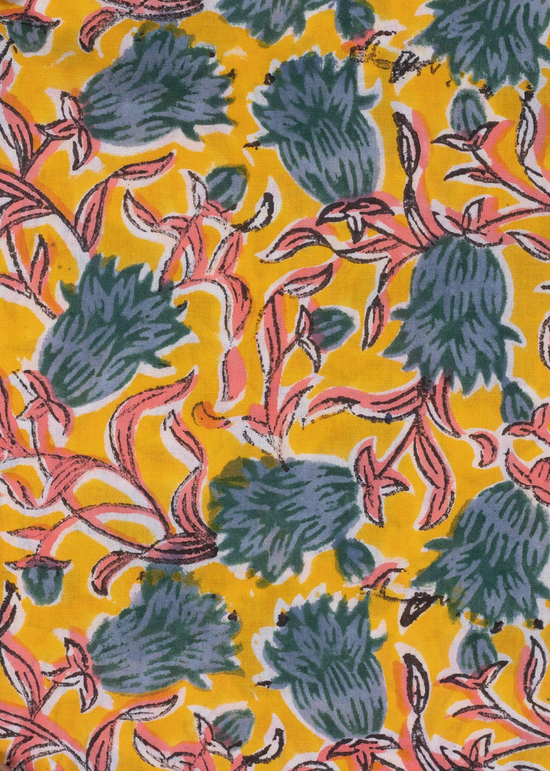 Winds Untamed Cotton Hand Block Printed Fabric