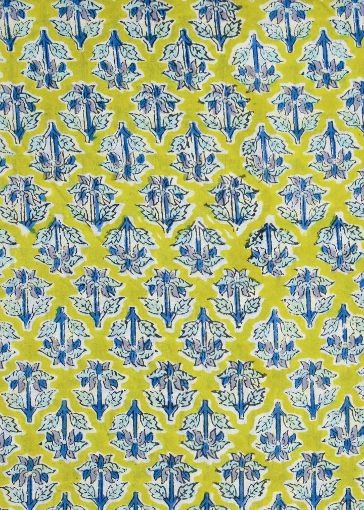 Coastal Light Acid Cotton Hand Block Printed Fabric