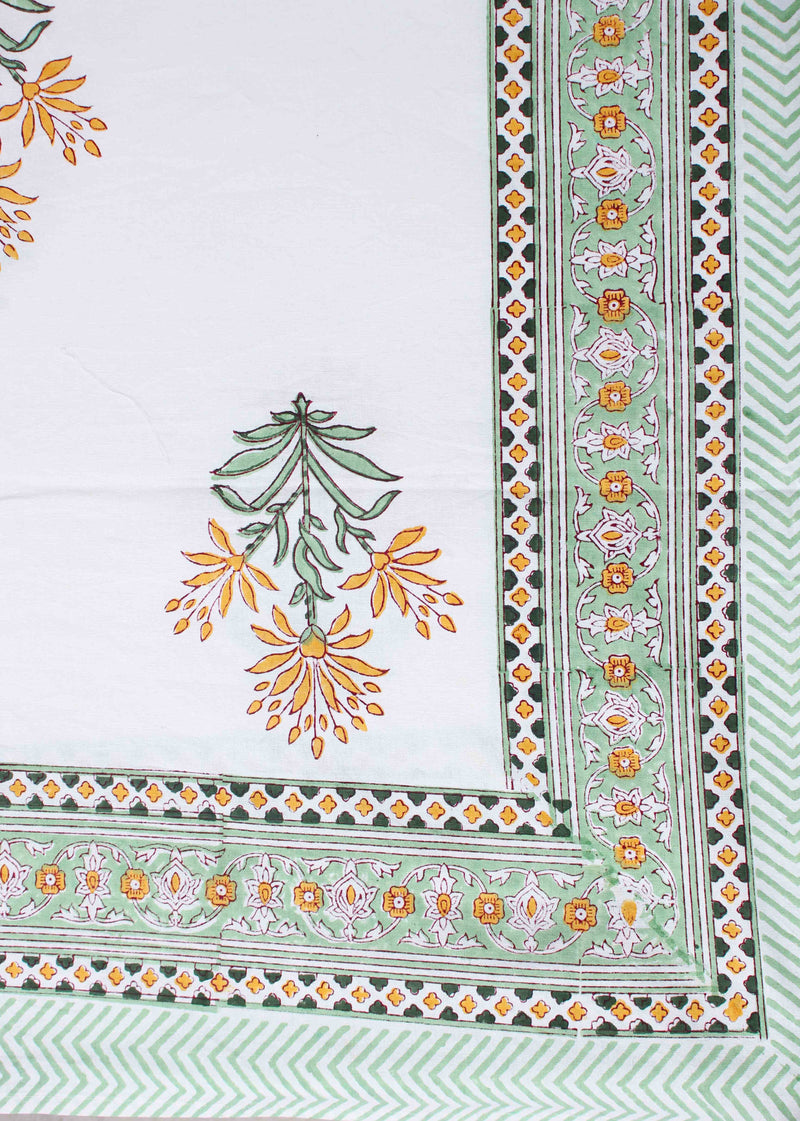 Star Bloom Cotton Hand Block Printed Bed Linens